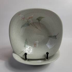 Ct002 Mikasa Gardenside Coupe Cereal Bowls Pink And White Lilies Natural Beauty