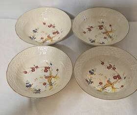 D1006 Mikasa D1001 Vtg Set 4 Fine Ivory Margaux Approx. 7 7/8 Inch Soup/pasta/cereal Bowl