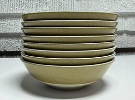 D2400 Mikasa 8 Vtg Mediterrania Small Cereal Dessert Bowl Set Lot Avocado Green