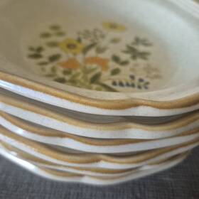 Ec404 Mikasa Garden Club Fresh Floral Soup Bowls Japan Set Of 8 Vintage