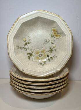 Fe-901 Mikasa Avante Venezia Fe 901 Cereal Bowls Set Of 6 Ivory Dogwood Green Floral