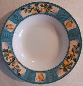 Hk702 Mikasa Ultima Sunshine Orchard Large Rim Soup Bowls 9 1/2ft