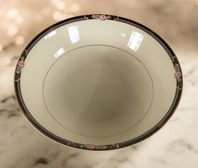 L2841 Mikasa Florisse Black Vegetable Bowl Round Serving