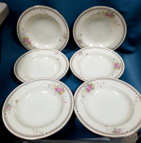 Mikasa L6501 6 Replacement Grande Ivory Rose Garden Soup Cereal Bowls Gold Trim 8.5 Inch