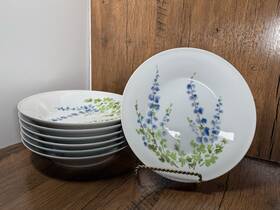 L9001 Mikasa Set Of 6 Blue Bells Japan Salad Pasta Bowls