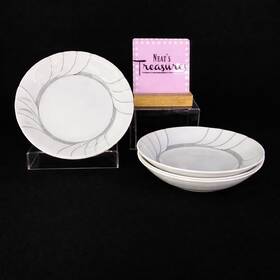 L9708 Mikasa 80s Fleetwood Fine China White Japan Coupe Soup Pasta Bowls Set 3