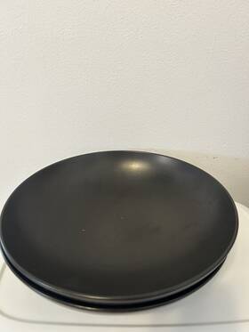 Mk402 Mikasa Two Very Rare Stone Glaze Black By Potters Art Serving Bowl 11 Inch