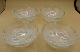 Rc319 Mikasa Rc319/410 Vintage Cherries Jubilee Crystal Set Of 4 Bowls 6 Inch Clear
