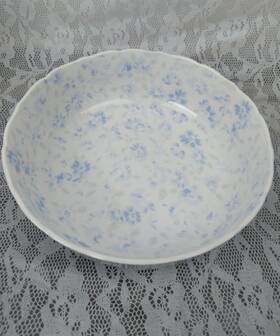 Tt102 Mikasa Pinafore Serving Bowl Salad Fine China White Blue Flowers Floral 9 Inch