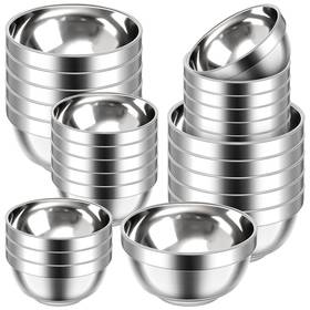 Tn-mimorou-2393 Mimorou 20 Pack 304 Stainless Steel Bowls Set 13oz 20oz Metal Double Walled Insulated