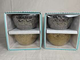946020 Modern Expressions Set Of 4 Mini Bowls In X 2 Metallic Gold And Silver Tone