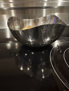 33301 Motif Hand Hammered Metal Decorative Bowl Modern Centerpiece Fruit For