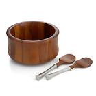 Mt0876 Nambe Nara Salad Bowl With Servers 672275308763