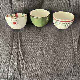 40970018r Mud Pie Christmas Ramekin Bowls Set Of 3
