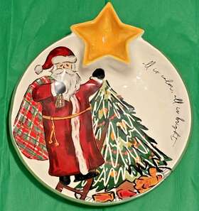 41800079 Mud Pie Mudpie - Santa Tree Star Serving Set Christmas /retired 2022