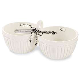 48500093 Mud Pie Ceramic Double Dip Set Of 2