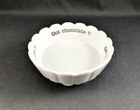 4881012g Mud Pie Got Chocolate White Ceramic Pedestal Candy Dish