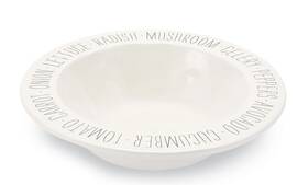 Mud Pie 718540507520 Bistro Sentiment Salad Bowl White Vegetable Fruit Words Large Mudpie