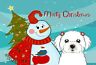 Bb1828plmt N-a Carolines Treasures Snowman With Maltese Fabric Placemat Multicolor 0638508136572