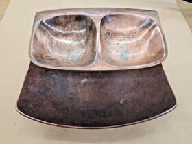 Mt0261-2010 Namb 0253-2010 Nambe Double Dip Server Chip And #mt0261-2010 By Wei Young Bronze Finish