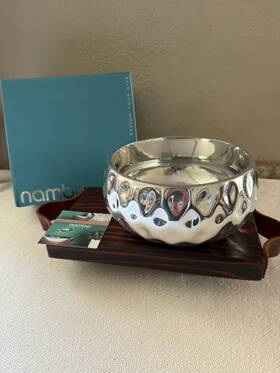 Namb 1449 Nambe Almeda Bowl Silver Metal Alloy 8 Inch Diameter Opening Top Original Box #1449