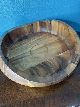 5009 Namb Butterfly Chip And Dip 16 Inch D Acacia Wood