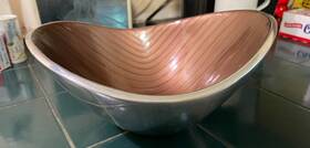 M10158 Namb Nambe Stainless 10 1/2 Inch Bowl 2009 With Decorated Interior