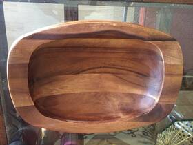 Mt-0212 Namb Nambe Skye Wood Large Salad Bowl Acacia 16 X 11 4.5 Inch Nice