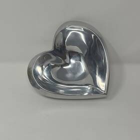 Mt0019 Namb Nambe Exclusive Collection Amore Mini Heart Love Bowl Alloy Metal 4.5 Inch - Silver
