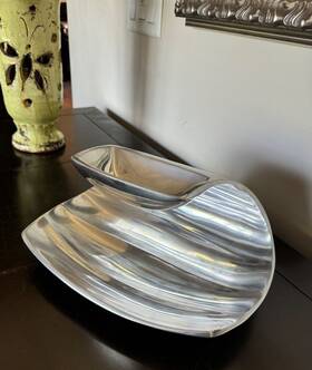 Mt0739 Namb Nambe Drift Handcrafted Chip&dip #mt0739 2014 By Wei Young Metal Alloy