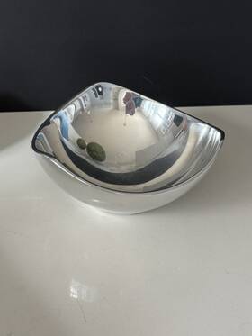 Nambe 761323005300 Tri Corner Decorative Serving Bowl 7.5 Inch Silver #530 Original Box