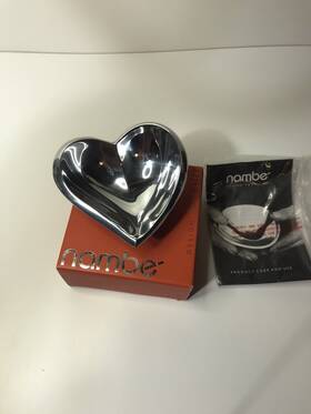 Mt0810 Nambe Trinket Dish Silver Amore Mini Heart Bowl - Alloy Metal 4.5 Inch