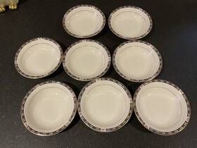 Cle26 National Vintage Ivory Dinner-ware Berry/dessert 8 Bowls 5 1/4 Inch