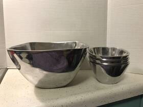 Nature Home Decor 638029858021 Aluminum Bowl - Square10 Inch Decorative 10 And 5.5 India