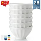1129 Newflutedbowls28oz Set 6white Porcelain