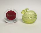 412vo Nib Yellow Mosser Covered Easter Candy Dish Glass Vaseline Opal Bunny