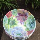 Nicole Miller New Floral Melamine Cereal Bowls Succulent Blooms