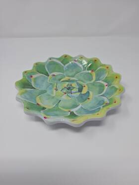 Nicole Miller So34 Flower Petal Melamine Shallow Bowl Or Plate 8.5 Inch X 1-1/4