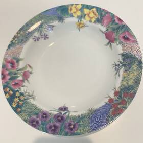 1627-jf00 Nikko Set Of 4 Euc Inch Secret Garden Rimmed Soup/cereal/salad/pasta Bowls 8-1/8