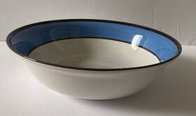 9678 Nitto 2 Quart Heather Stone Blue Lagoon Serving Bowl 9 1/2 Inch Round