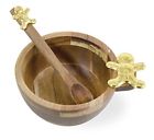 Noo17471 Boston International Gingerbread Gold Tone Metal Acacia Wood 704266026810