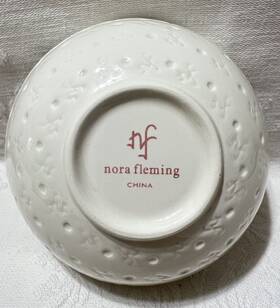 Signature-5 Nora Fleming Fleming-white Embossed Swiss Dot/signature-5 Inch Small Dip/sauce Bowl