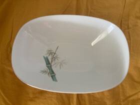 6341 Noritake Japan Oriental Bamboo 10 Inch Oval Serving Bowl Dish