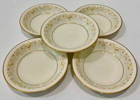 Noritake 7025 Ivory China Fragrance Pattern 5 5/8 Inch Fruit / Dessert Bowls Set Of