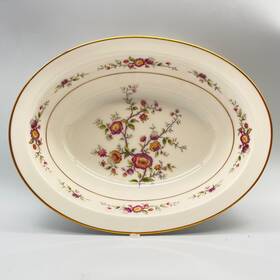 Noritake 7151 Asian Song Oval Vegetable Serving Bowl 10 Inch Ivory China Gold Trim