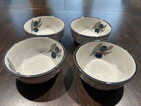 8684 Noritake 7919 Fruit Parfait Dessert Sauce 4 Bowls Olive Wreath Rare