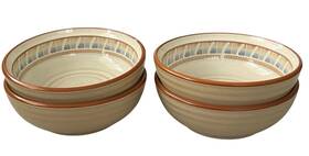 8443 Noritake Set Of 4 Sand Ftn Sky 6.5 Inch Coupe Soup Salad Bowls Southwestern