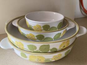 9072 Noritake 4 Vintage 1970s Progression Flower Time Bowls Japan
