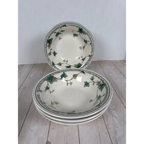 Noritake 9180 Keltcraft Ivy Lane Rimmed Soup Bowls Set Of 4 7 Inch Ireland Stoneware