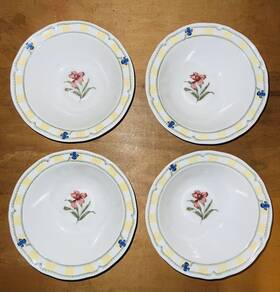 9212 Noritake Homecraft Summer Estate Set Of 4 Soup / Cereal Bowls 7-1/4 Inch